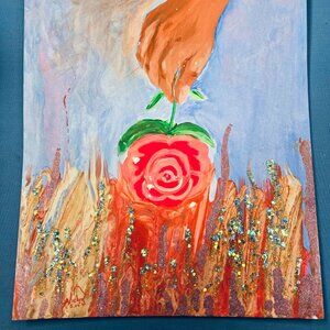 LIMITED EDITION - RARE - "Facloria" Acrylic Pouring on Conservation Matboard